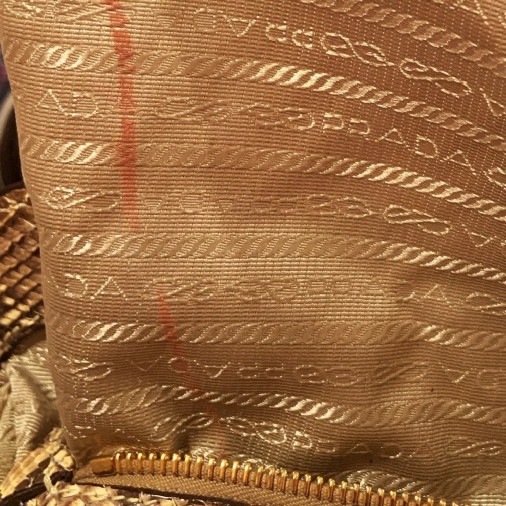 💯Authentic Prada Python Paglia Raffia Style Purse - Picture 12 of 14